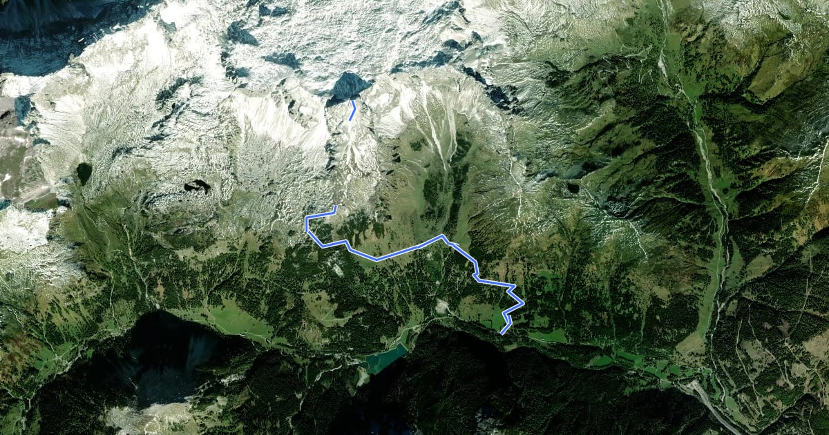 Маршрут Wanderweg 743 на спутниковом снимке