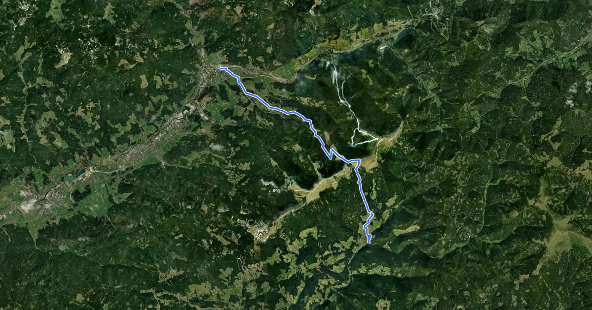 Маршрут Wanderweg 743 на спутниковом снимке