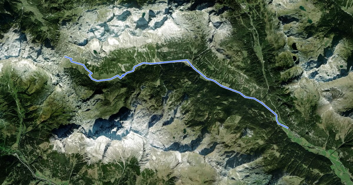 Маршрут Wanderweg 744 на спутниковом снимке