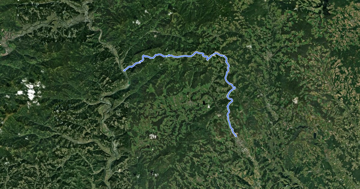 Маршрут Wanderweg 745 на спутниковом снимке