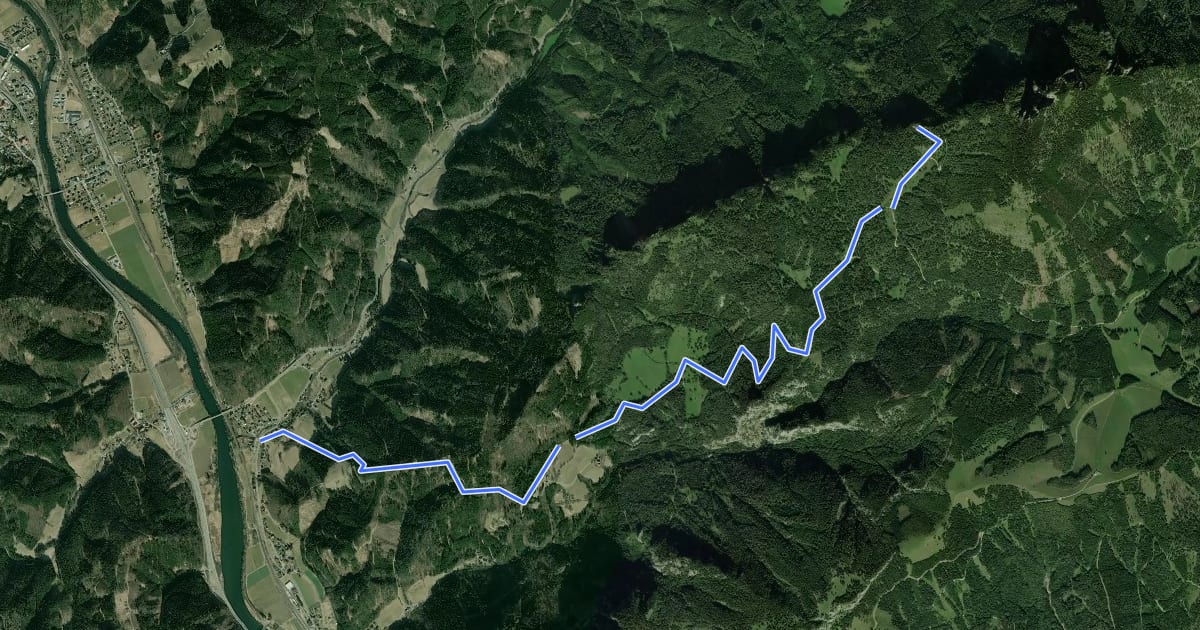 Маршрут Wanderweg 746 на спутниковом снимке