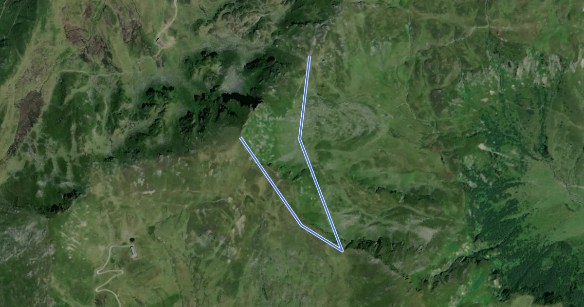 Маршрут Wanderweg 746 на спутниковом снимке