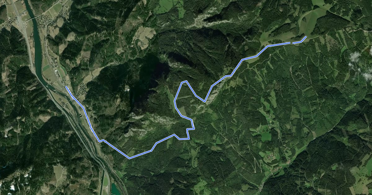 Маршрут Wanderweg 747 на спутниковом снимке