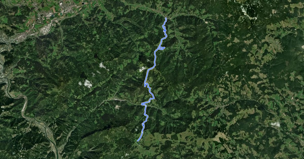 Маршрут Wanderweg 749 на спутниковом снимке