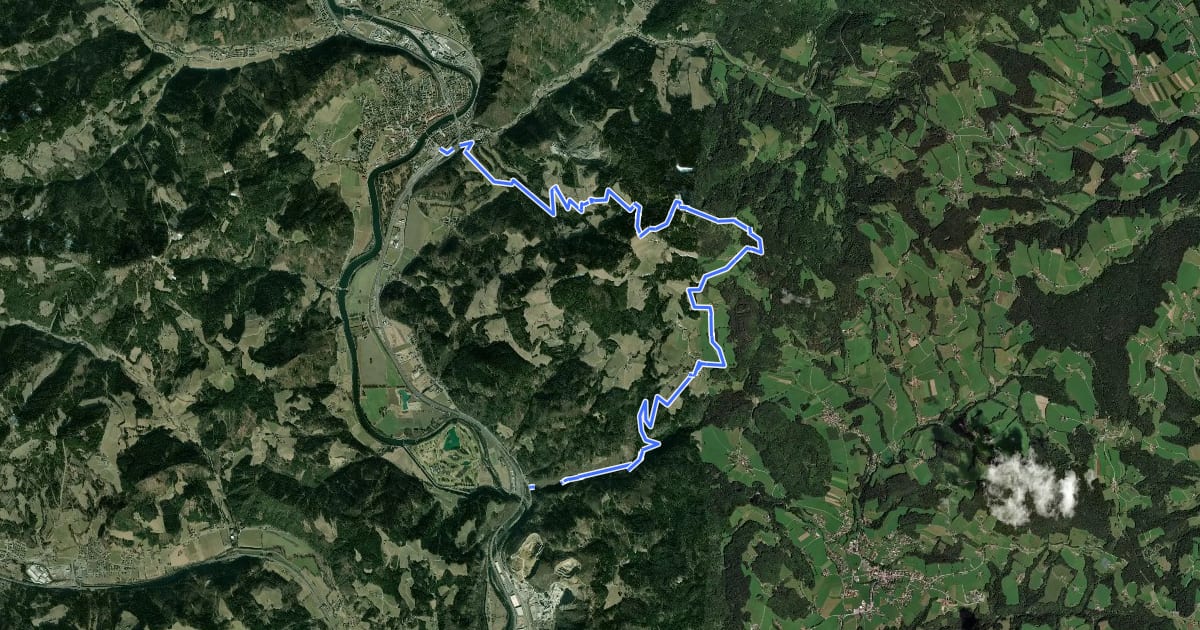 Маршрут Wanderweg 750 на спутниковом снимке