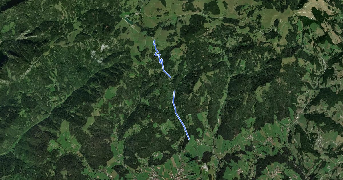 Маршрут Wanderweg 753a на спутниковом снимке