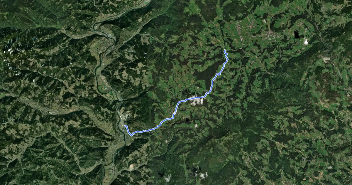 Маршрут Wanderweg 756 на спутниковом снимке