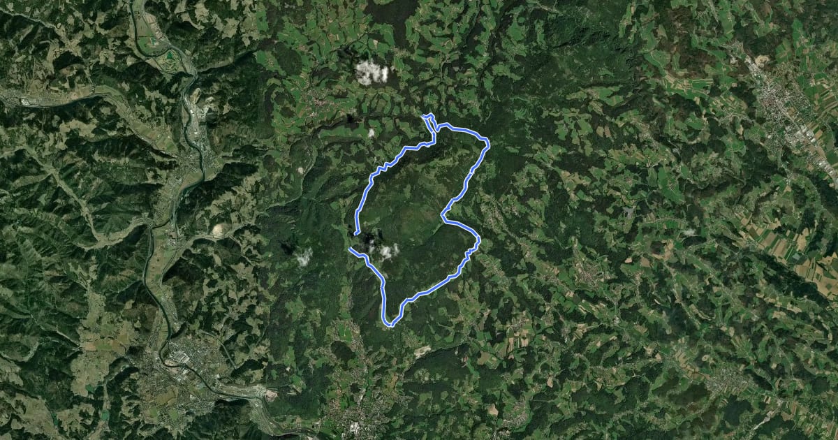 Маршрут Wanderweg 757 Rund um den Schöckl на спутниковом снимке