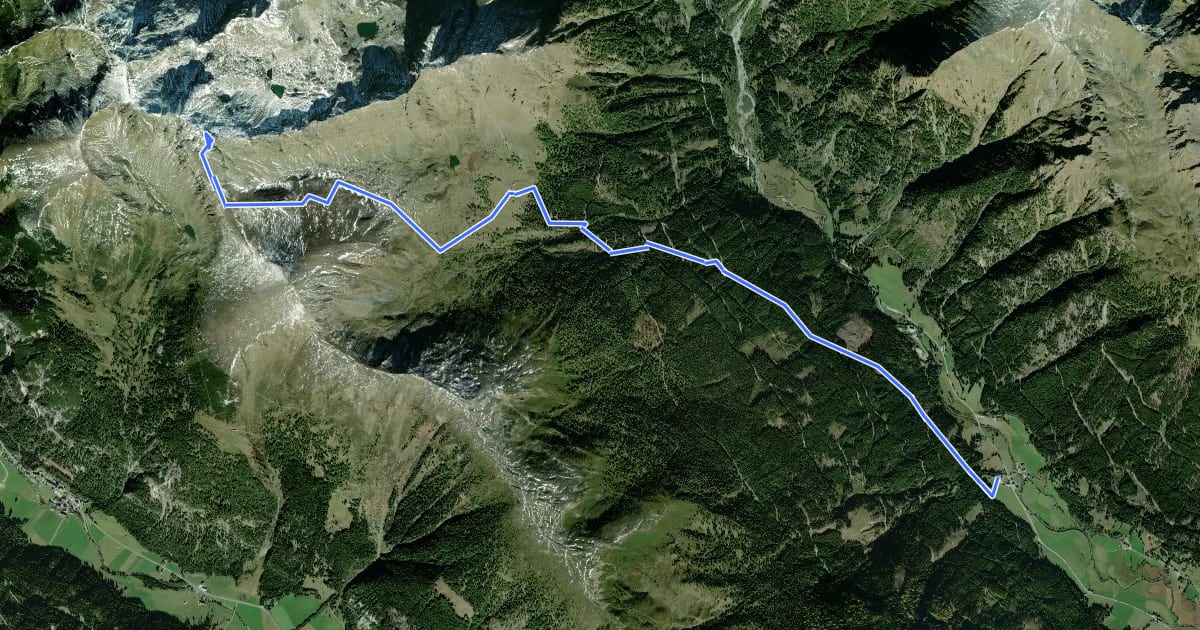 Маршрут Wanderweg 761 на спутниковом снимке