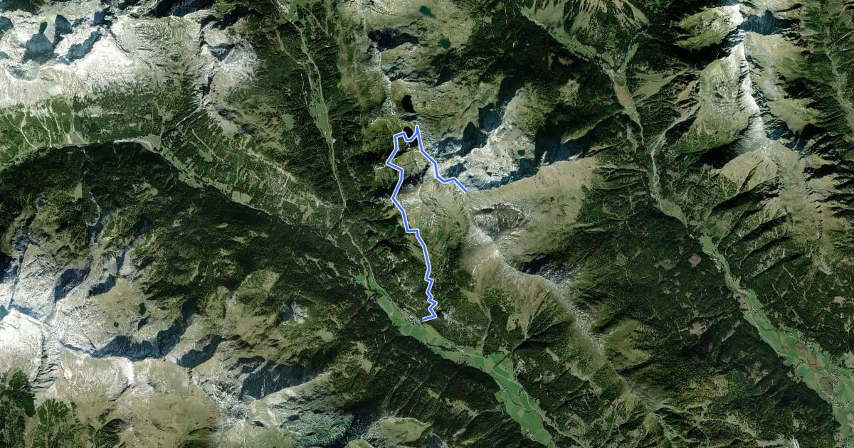 Маршрут Wanderweg 762 на спутниковом снимке