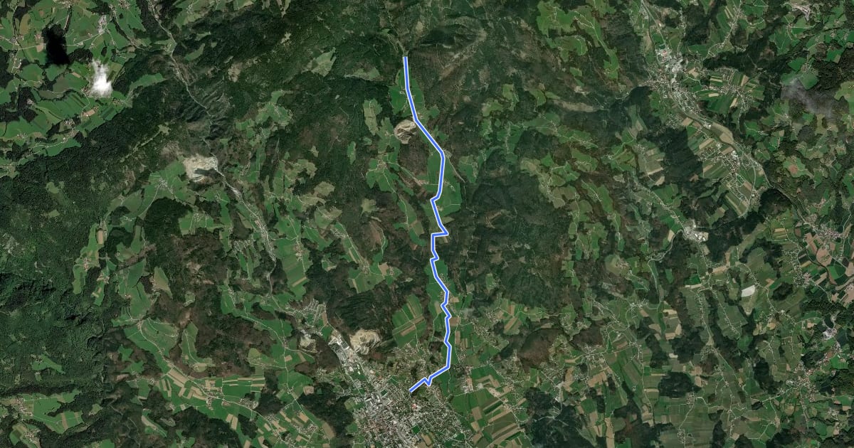 Маршрут Wanderweg 762 на спутниковом снимке