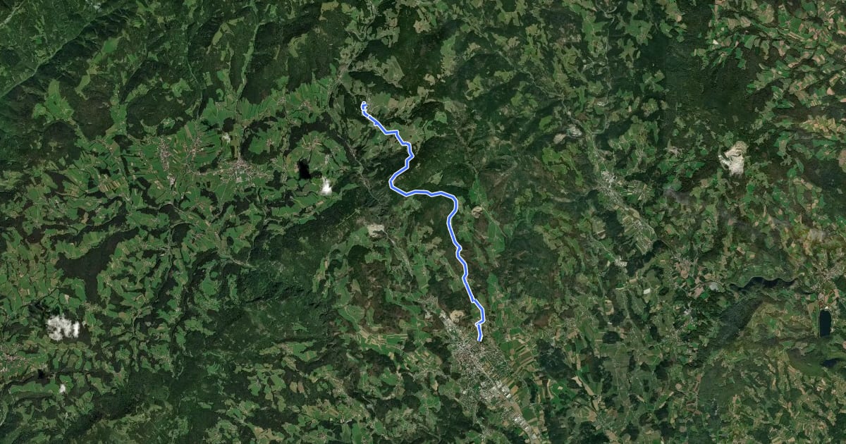 Маршрут Wanderweg 763 на спутниковом снимке