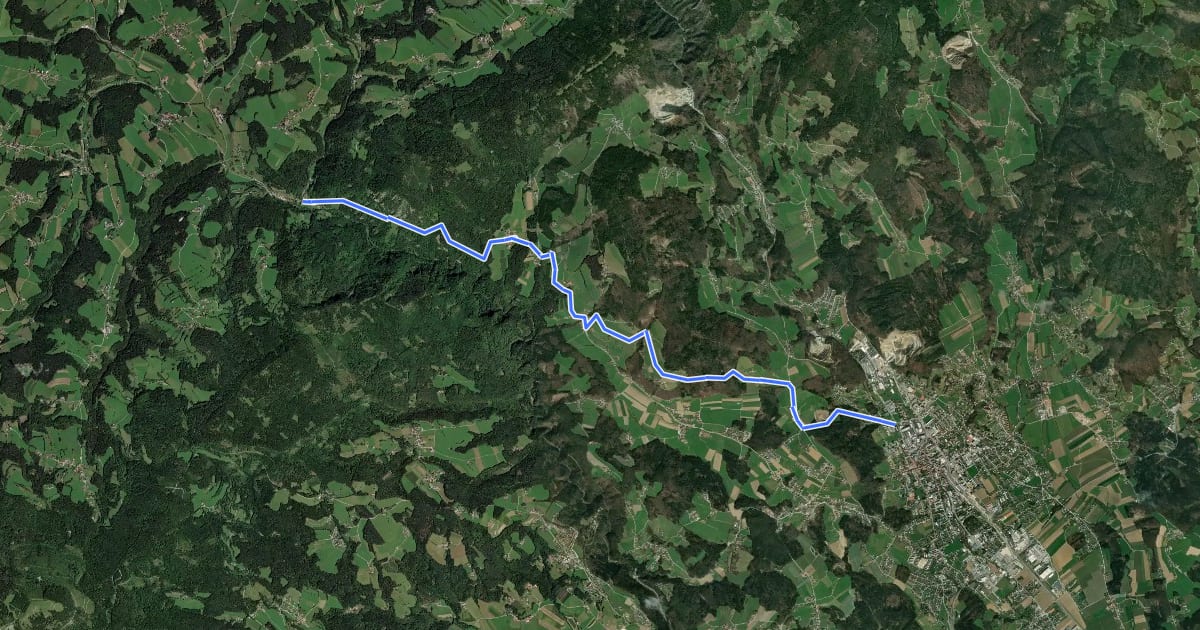 Маршрут Wanderweg 764 на спутниковом снимке