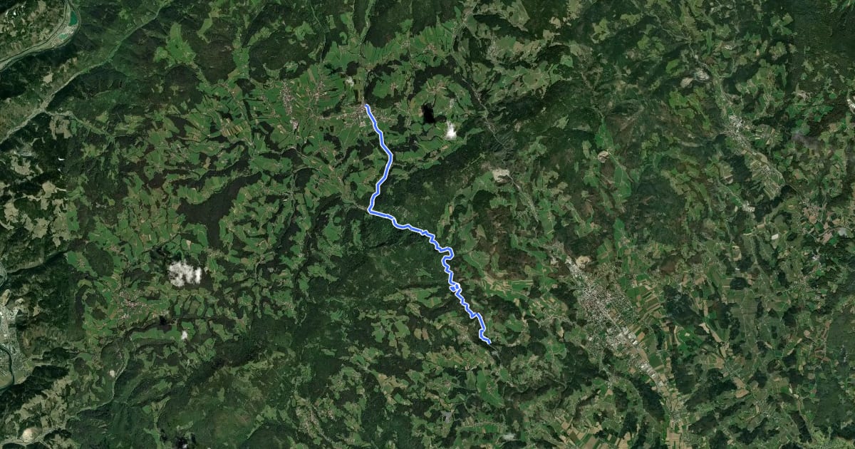 Маршрут Wanderweg 765 на спутниковом снимке