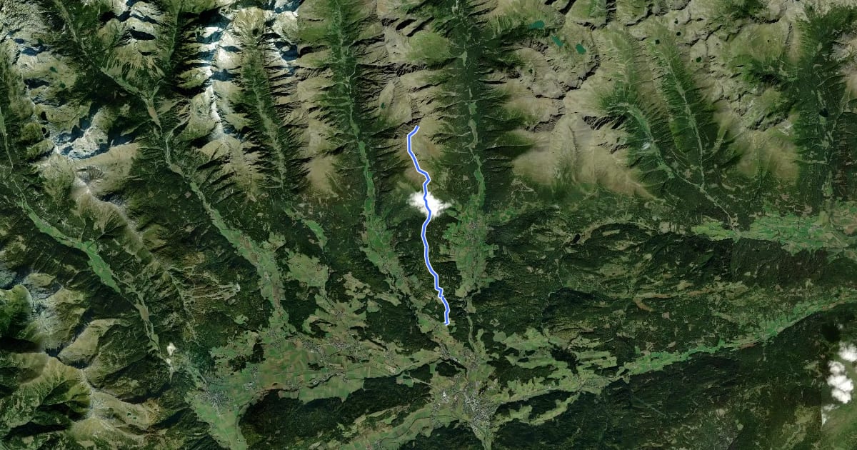 Маршрут Wanderweg 765 на спутниковом снимке