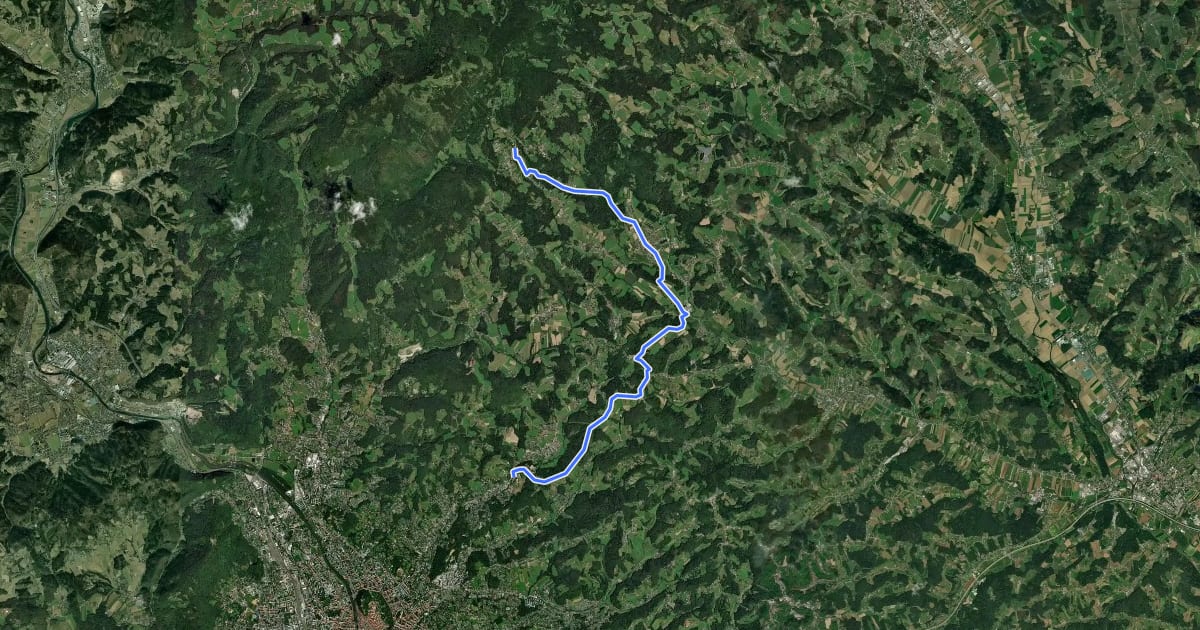 Маршрут Wanderweg 768 на спутниковом снимке
