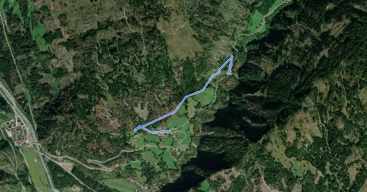 Маршрут Wanderweg 77 на спутниковом снимке