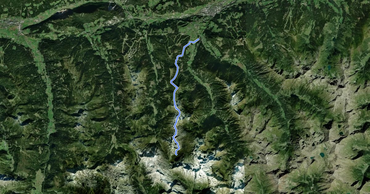 Маршрут Wanderweg 773 на спутниковом снимке