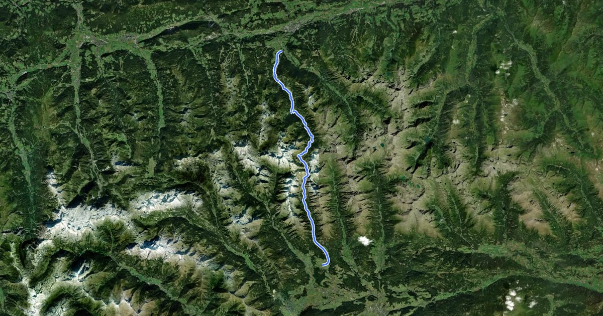 Маршрут Wanderweg 774 на спутниковом снимке