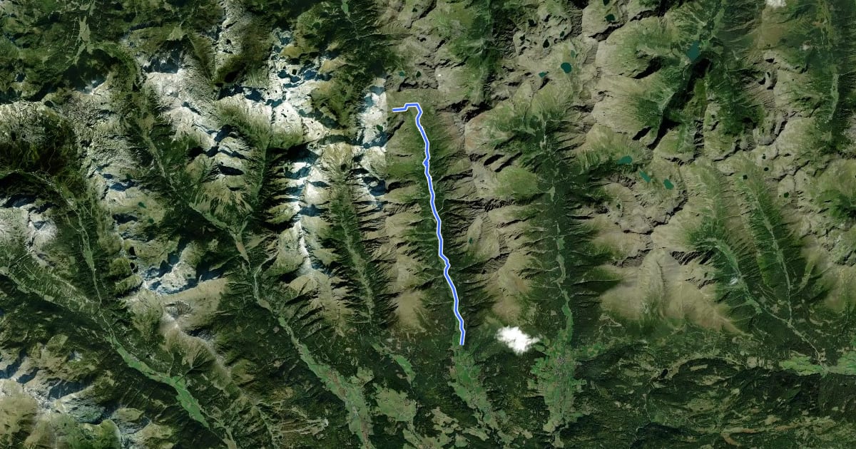 Маршрут Wanderweg 775 на спутниковом снимке