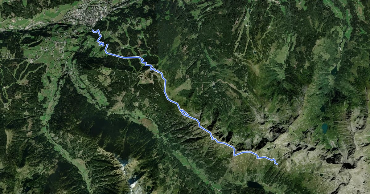 Маршрут Wanderweg 779, Höhenweg Planai на спутниковом снимке