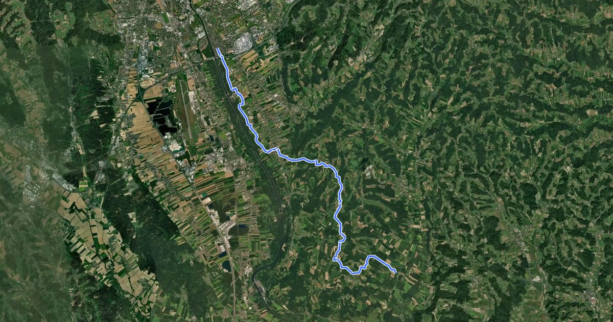 Маршрут Wanderweg 792 на спутниковом снимке