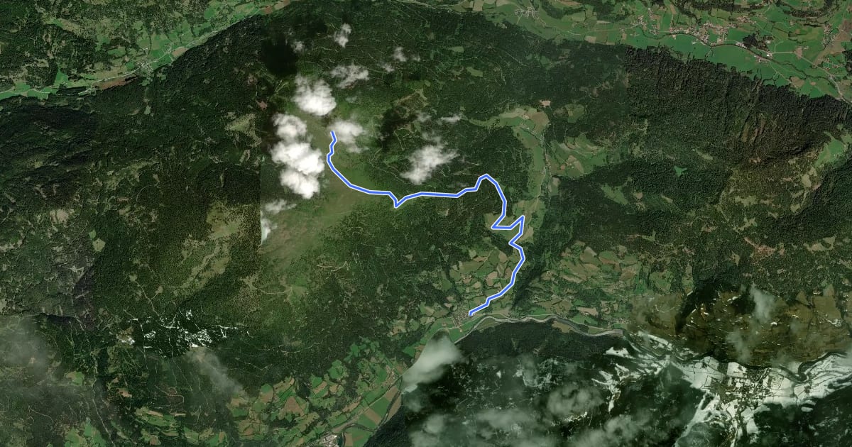 Маршрут Wanderweg 799 на спутниковом снимке