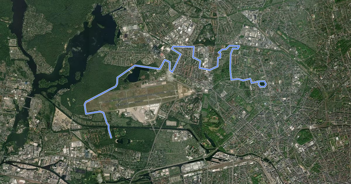 Маршрут Wanderweg 8 на спутниковом снимке