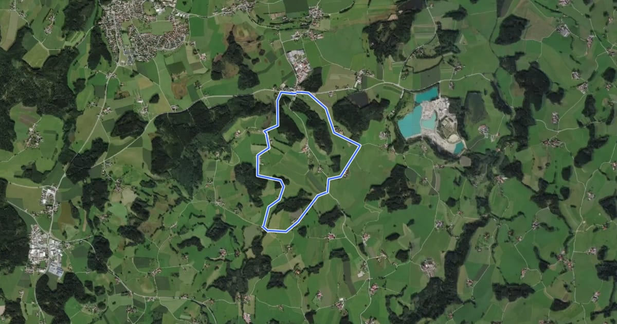 Маршрут Wanderweg 8 der Gemeinde Waldburg на спутниковом снимке