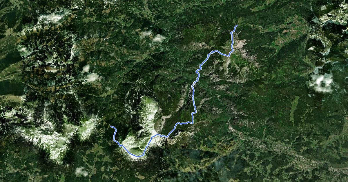Маршрут Wanderweg 801 на спутниковом снимке