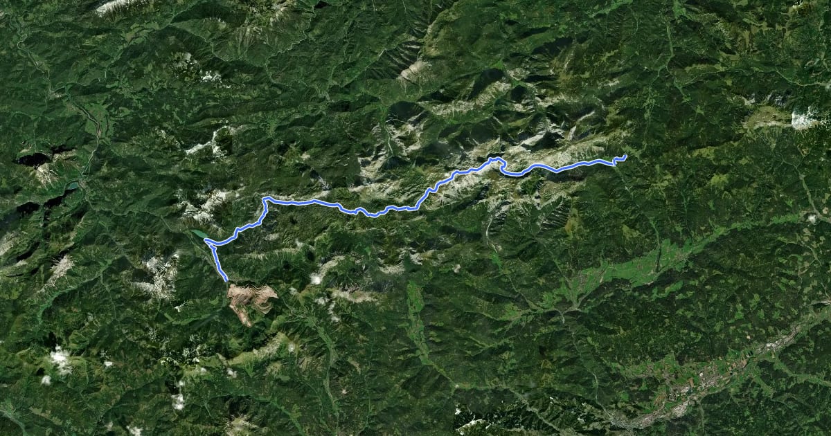 Маршрут Wanderweg 801 на спутниковом снимке