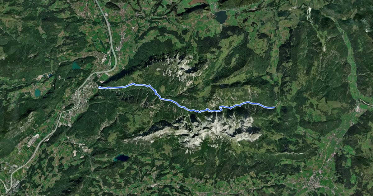 Маршрут Wanderweg 801 - Kaisergebirge на спутниковом снимке