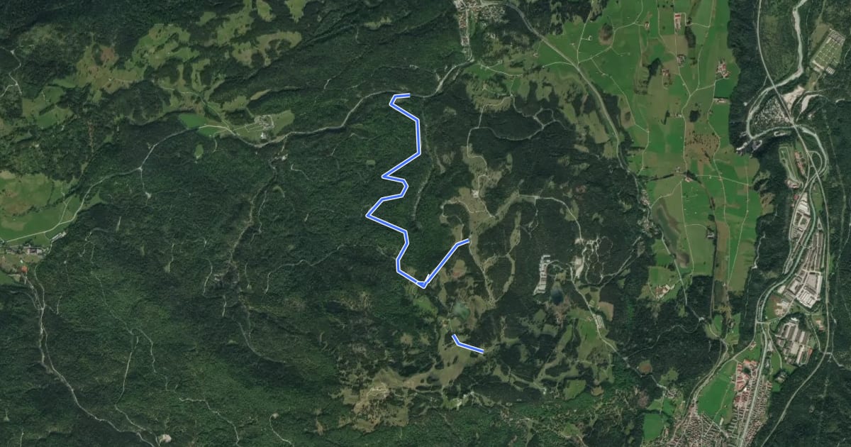 Маршрут Wanderweg 810 (blau) на спутниковом снимке