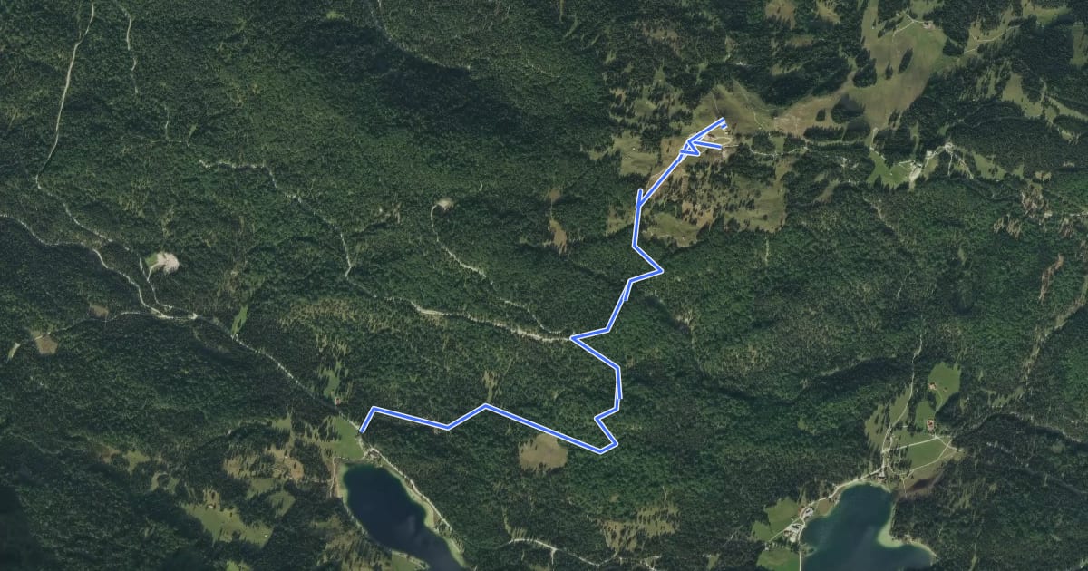Маршрут Wanderweg 813 (blau) на спутниковом снимке