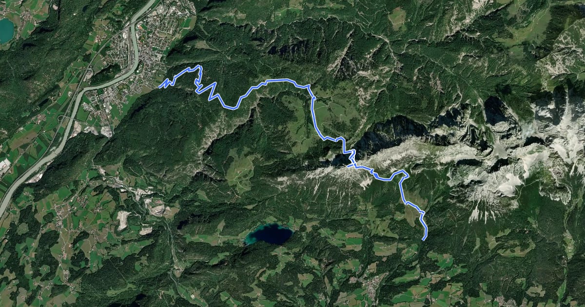 Маршрут Wanderweg 814 - Wilder Kaiser на спутниковом снимке