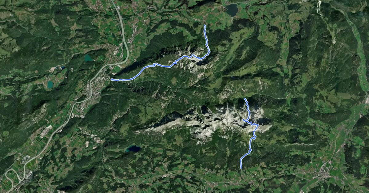 Маршрут Wanderweg 816 - Kaisergebirge на спутниковом снимке