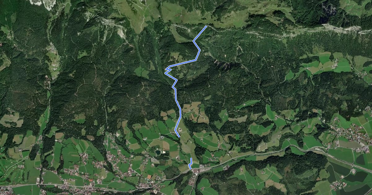 Маршрут Wanderweg 818 - Wilder Kaiser на спутниковом снимке