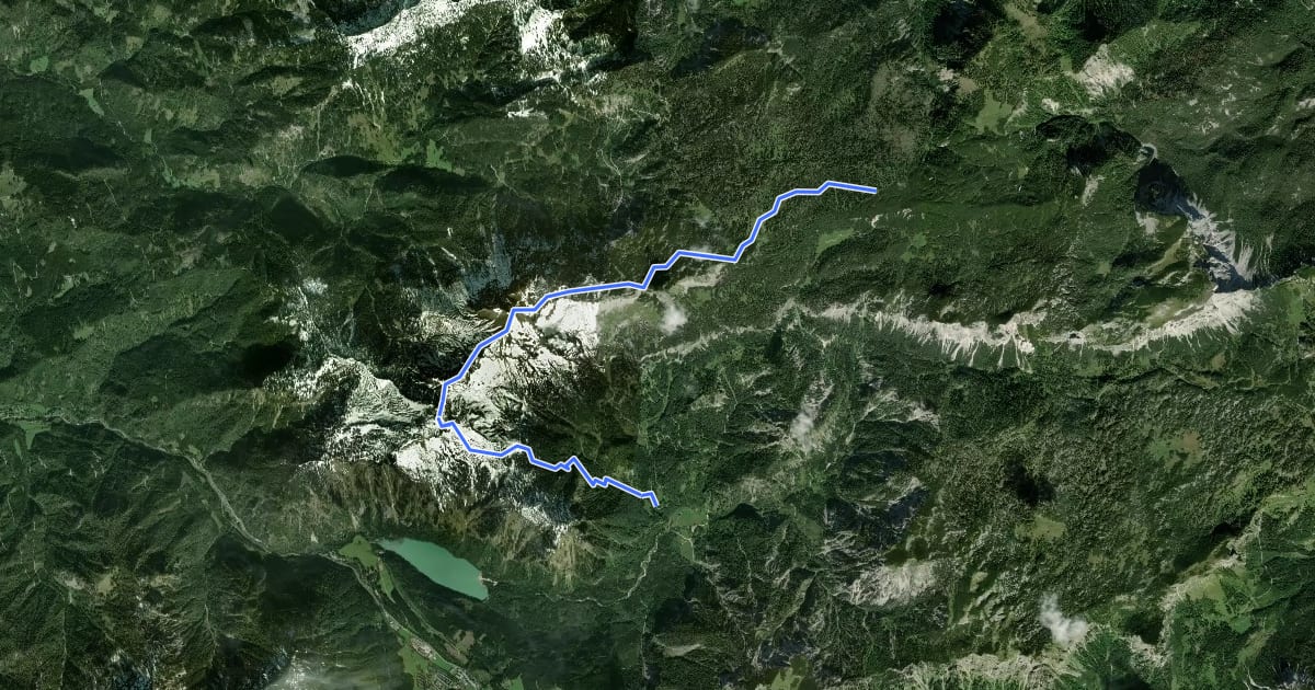 Маршрут Wanderweg 820 на спутниковом снимке