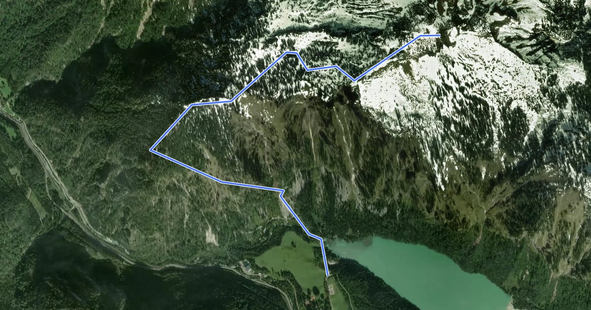 Маршрут Wanderweg 822 на спутниковом снимке