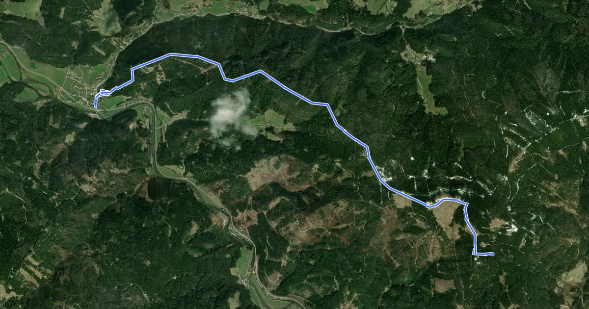 Маршрут Wanderweg 822 на спутниковом снимке