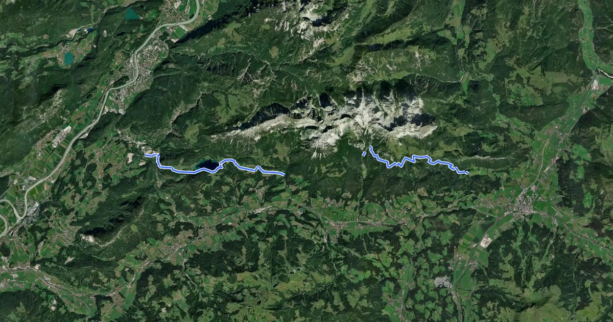 Маршрут Wanderweg 822 - Wilder Kaiser на спутниковом снимке