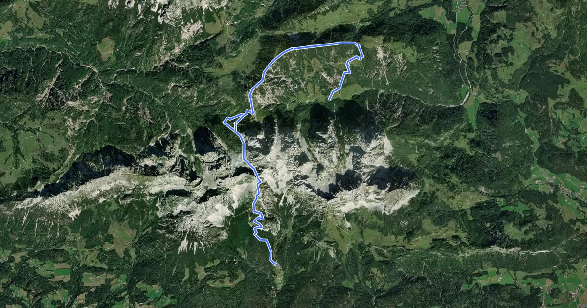 Маршрут Wanderweg 825 - Kaisergebirge на спутниковом снимке