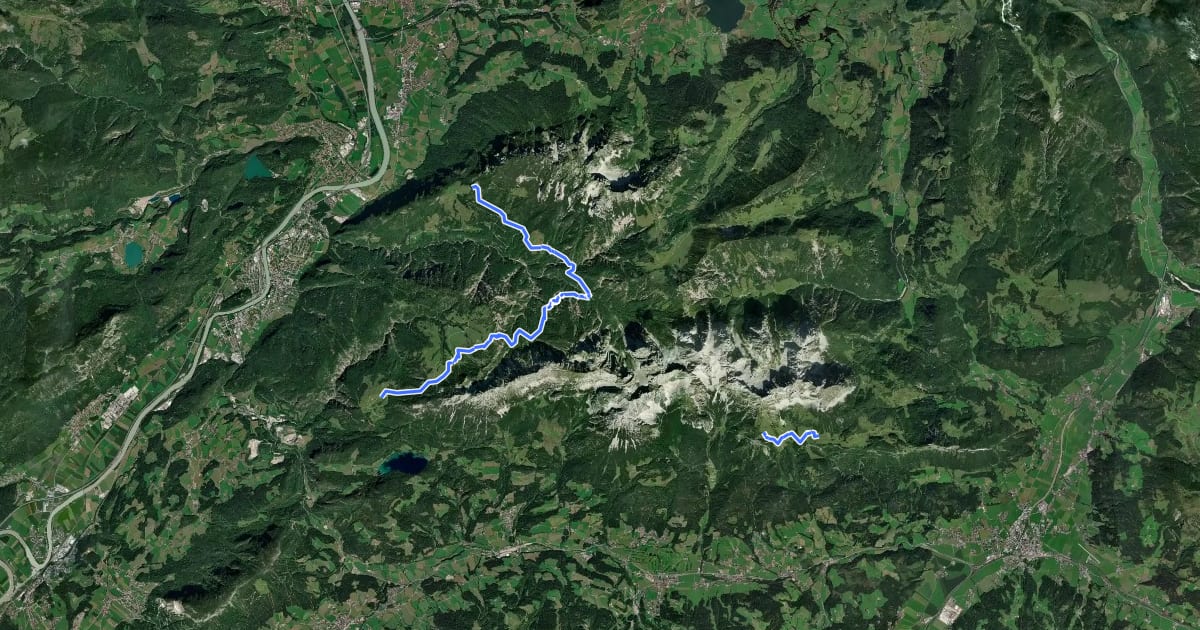 Маршрут Wanderweg 827 - Kaisergebirge на спутниковом снимке