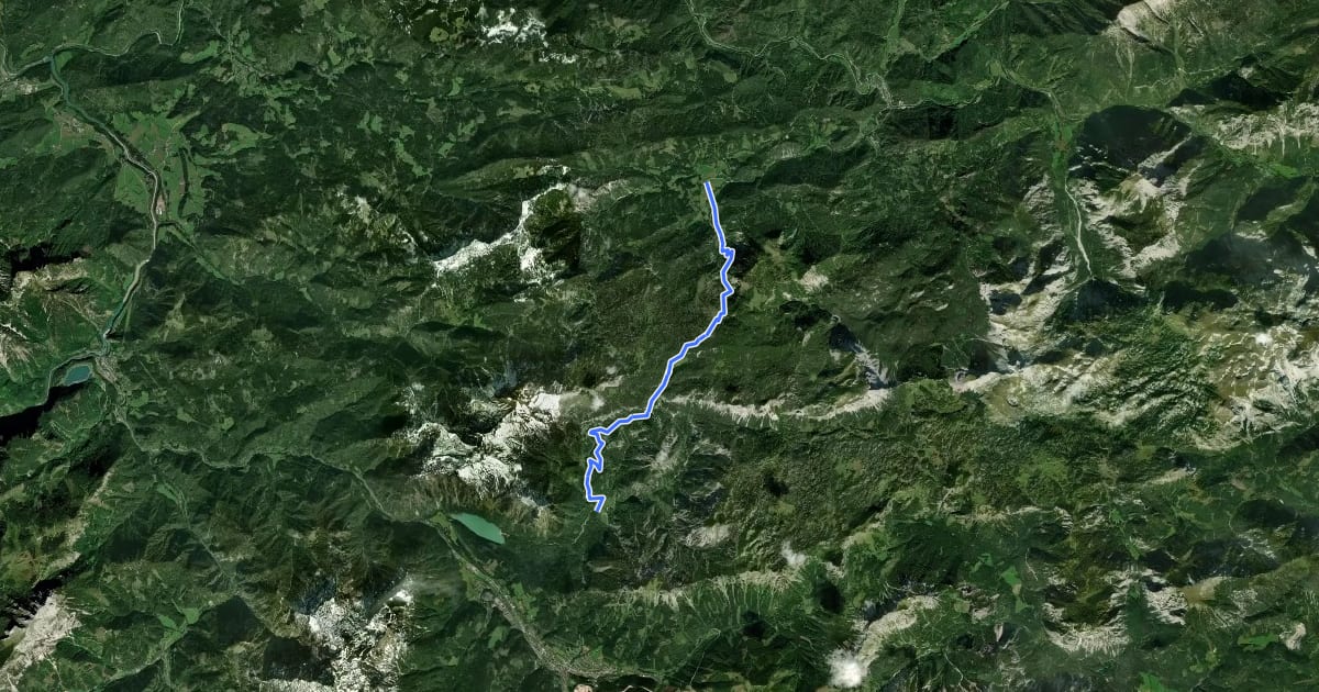 Маршрут Wanderweg 828 на спутниковом снимке