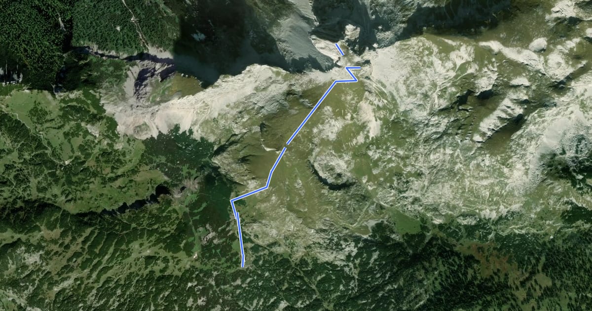 Маршрут Wanderweg 831 на спутниковом снимке