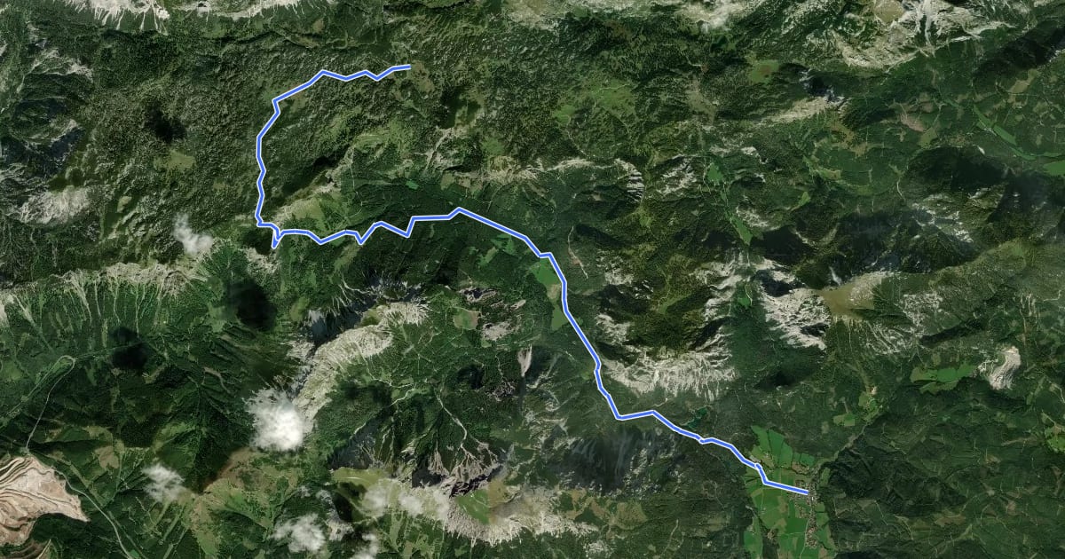 Маршрут Wanderweg 832 на спутниковом снимке