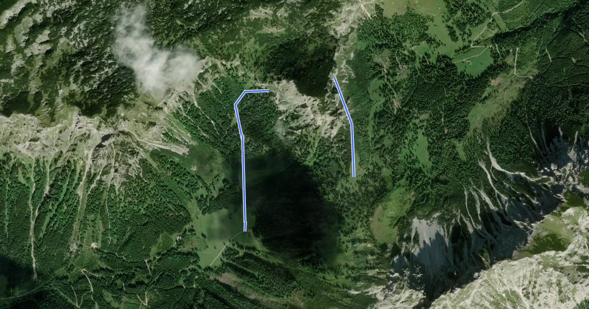 Маршрут Wanderweg 834 на спутниковом снимке