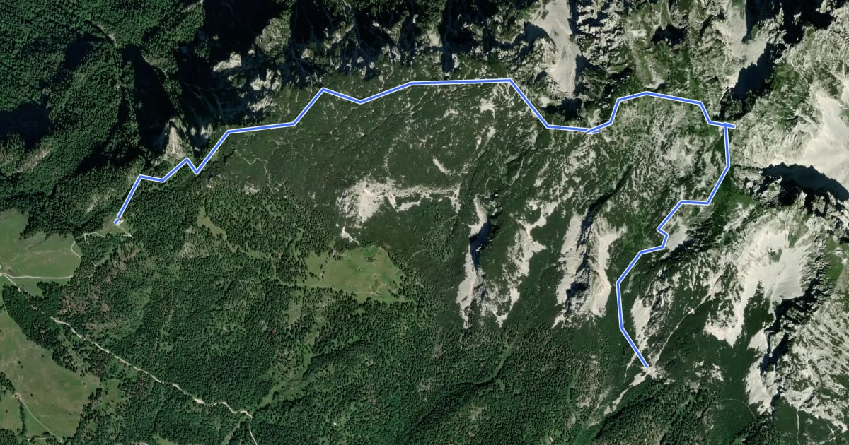 Маршрут Wanderweg 835 - Kaisergebirge на спутниковом снимке