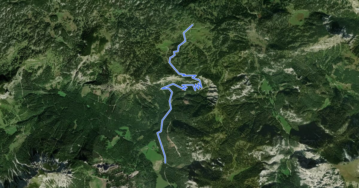 Маршрут Wanderweg 836 на спутниковом снимке