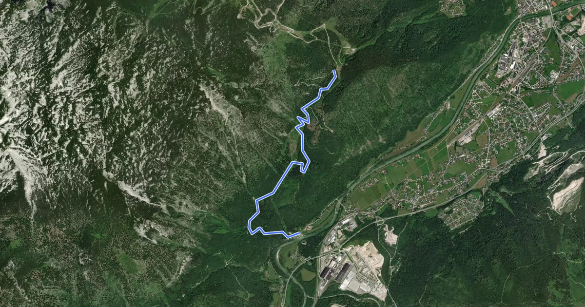 Маршрут Wanderweg 836 на спутниковом снимке